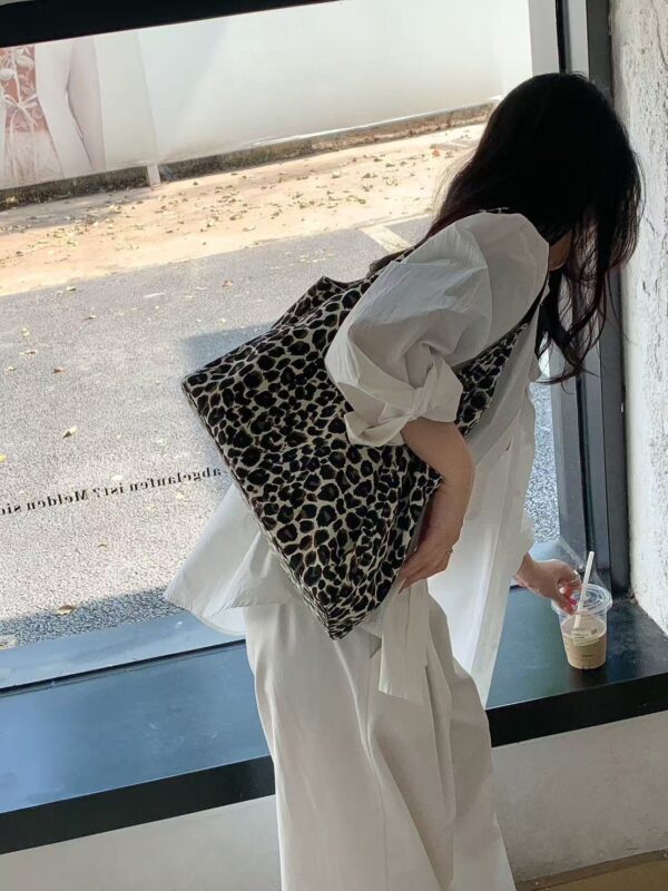 個性豹紋單肩帆布包：圖片 4